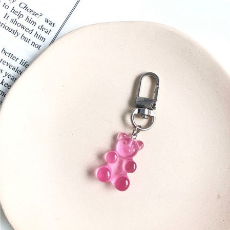 Candy Color Bear Keychain Female Cute Resin