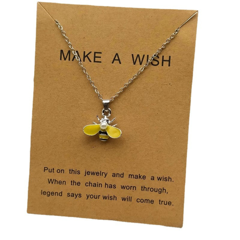 Cute Fashion Yellow Bee Necklace Jewelry