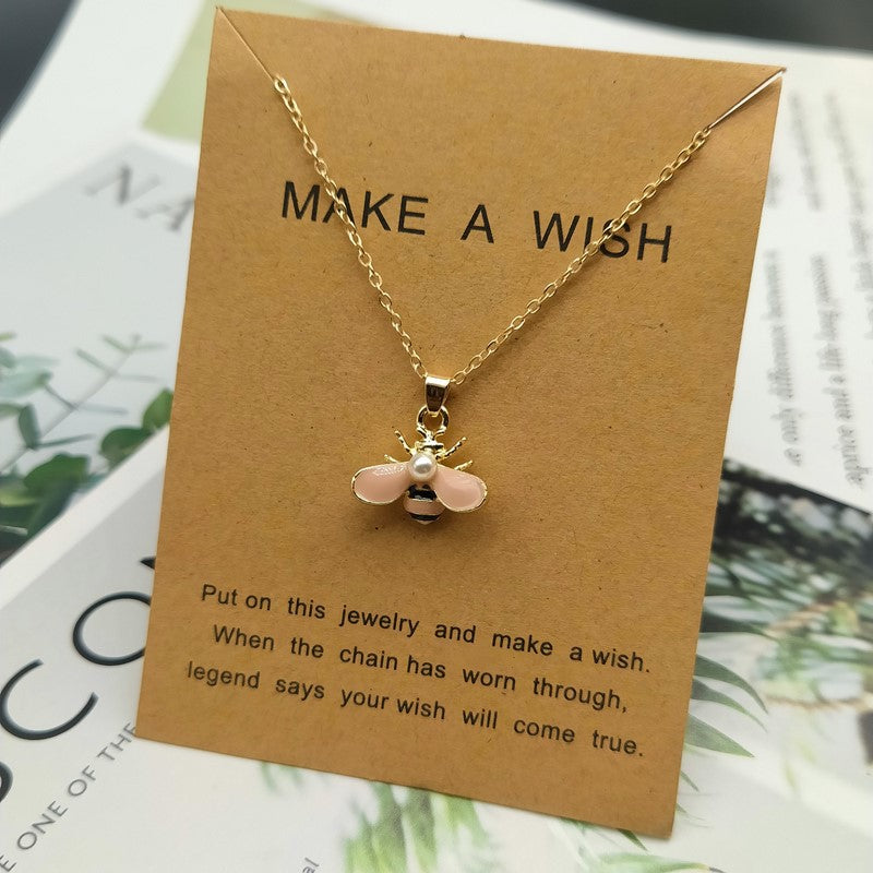 Cute Fashion Yellow Bee Necklace Jewelry