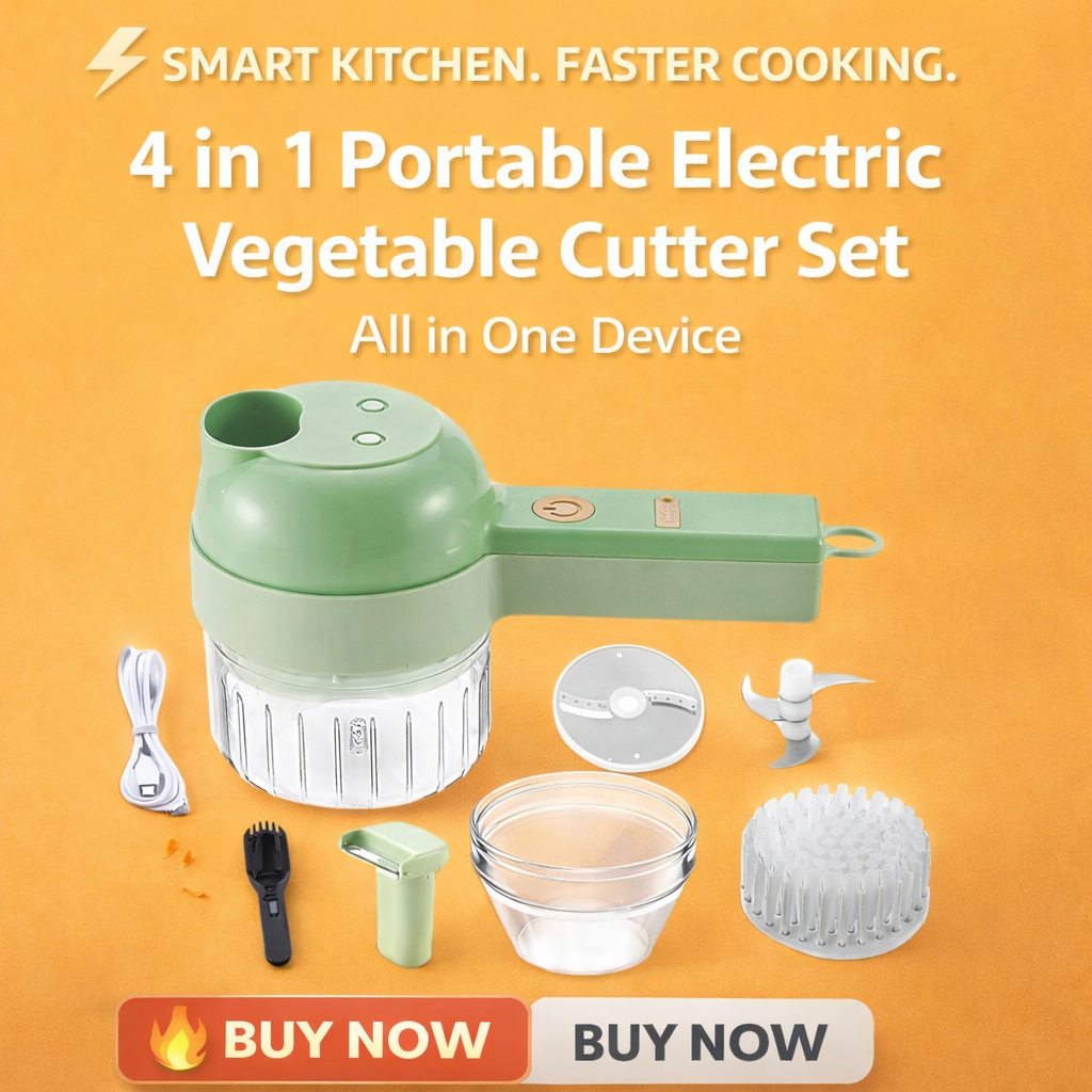 4 in 1 Portable Electric Vegetable Cutter Set
