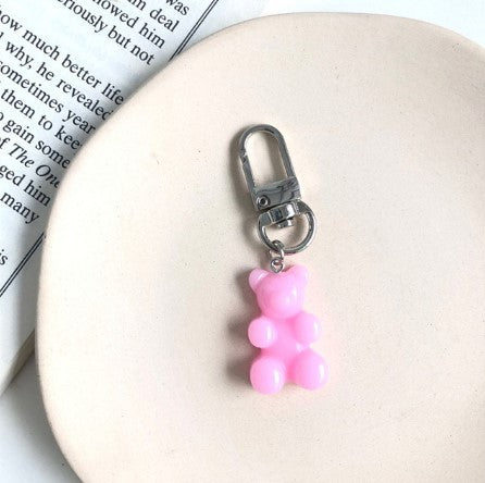 Candy Color Bear Keychain Female Cute Resin